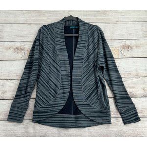prAna Paradiso Open Front‎ Cardigan Sweater Women's Size M Blue Striped